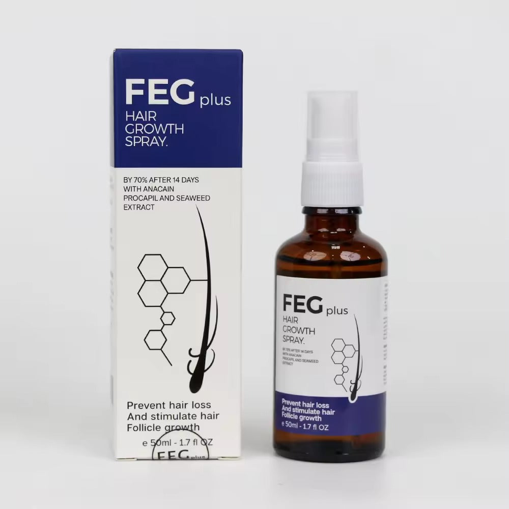 FEG PLUS Beard & Hair Growth Serum Spray Powered By Nature For Visible Results | Best Quality Hair Growth Spray - Hair Serum - 60 Ml