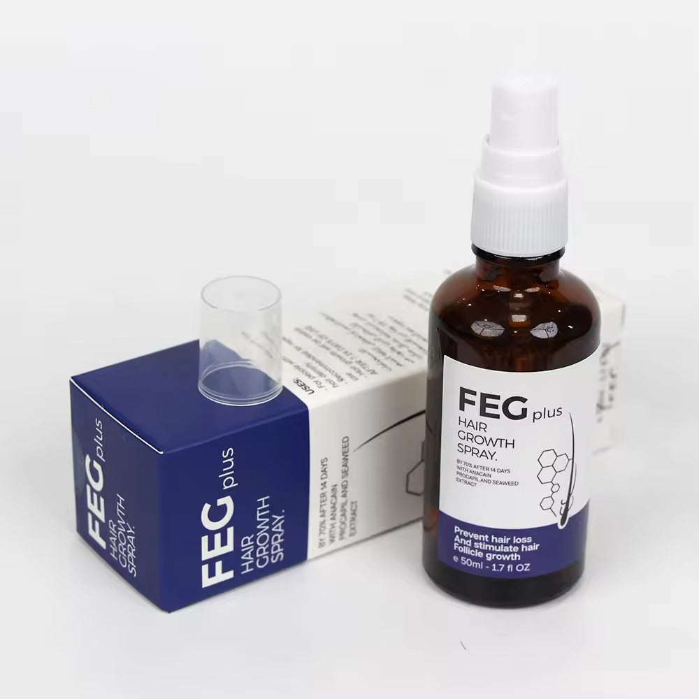 FEG PLUS Beard & Hair Growth Serum Spray Powered By Nature For Visible Results | Best Quality Hair Growth Spray - Hair Serum - 60 Ml